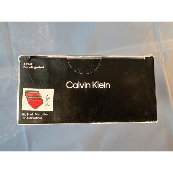 CALVIN KLEIN MICROFIBER 4-PACK HIP BRIEFS MEN SIZE XL $49.50 NWT - Picture 3 of 4
